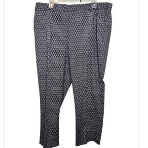 Sharagano Black White Diamond Print Stretch Cropped Pants Size 20W